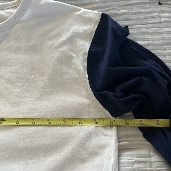 J.CREW Long Sleeve Henley T-shirt M Colorblock Contrast Sleeve Y2k 90s Grunge - Picture 5 of 6